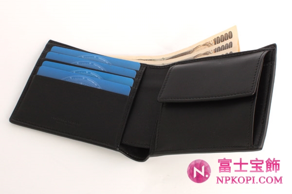 ボッテガヴェネタ カーフレザー【ツヤ加工】 二つ折財布 ダークグレー 193642VK8711370 